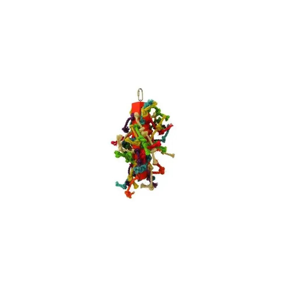 Tour de nœuds multicolore pour oiseaux 25 cm