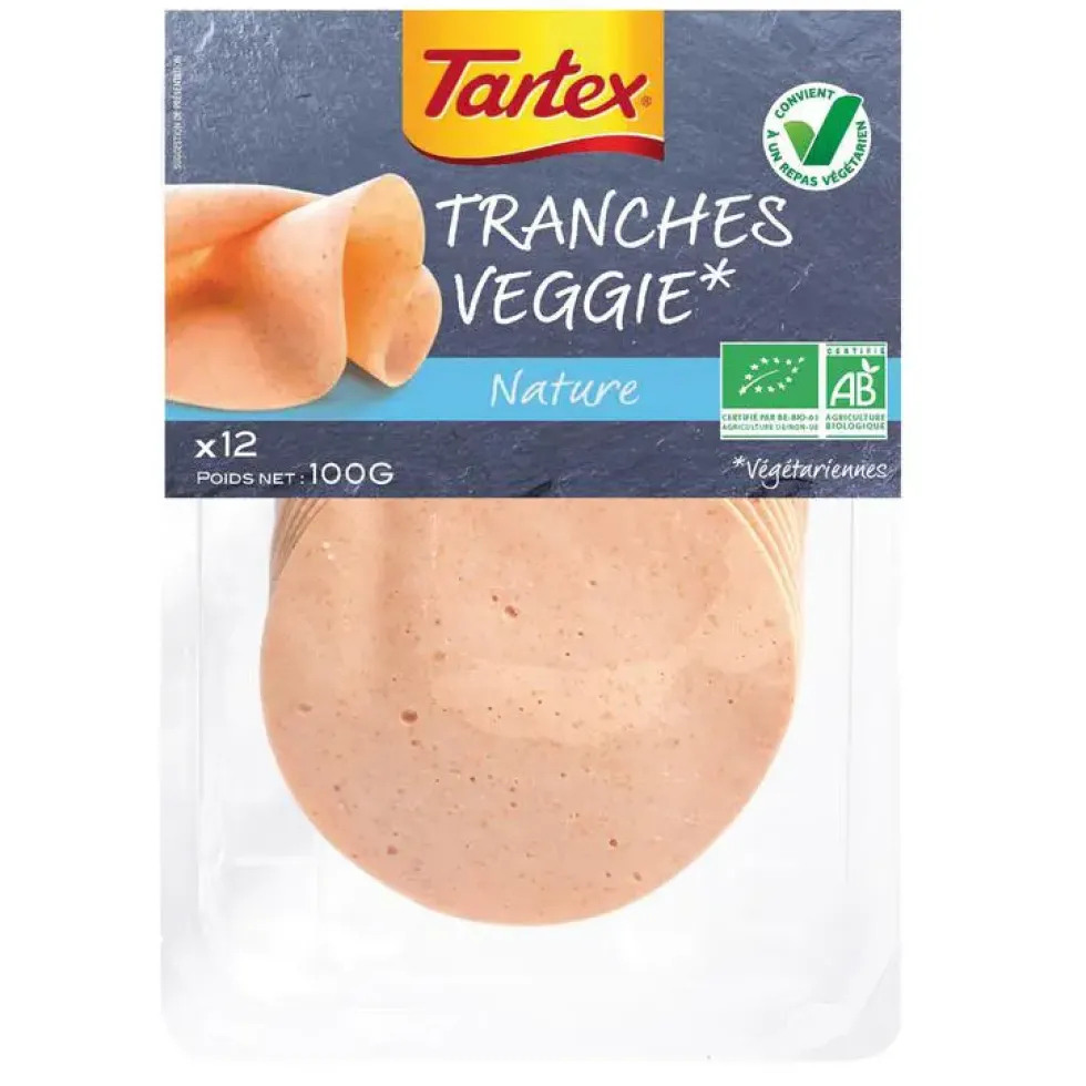 Tranches végétariennes nature au blé bio Evernat - 100 g