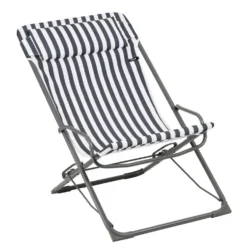 Transat transaswing colorblock rayure Lafuma coloris marron en acier - 60 x 83 x 91 cm