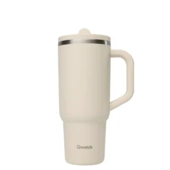 Travel cup isotherme en inox avec bouchon étanche Qwetch Matt sable - 900 ml