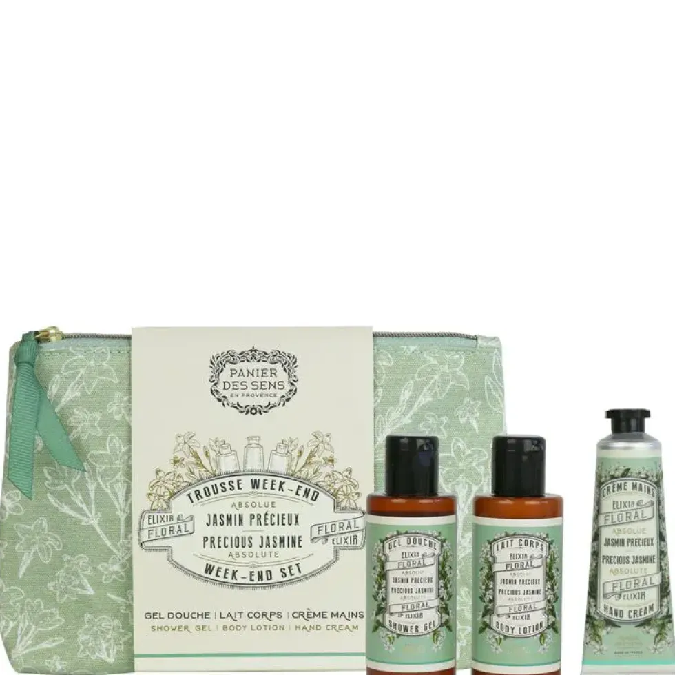 Trousse de voyage jasmin précieux Panier des Sens - les 3 pièces
