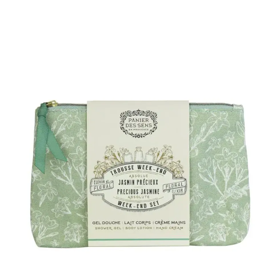Trousse de voyage jasmin précieux Panier des Sens - les 3 pièces