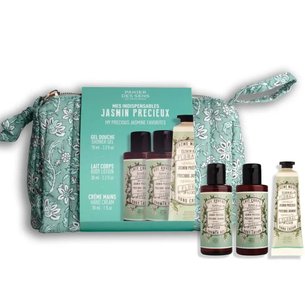 Trousse de voyage Jasmin précieux Panier des Sens - les 4 pièces