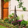Tuteur colonne pyramide en métal et osier marron Nortène - Ø 30 x H 130 cm