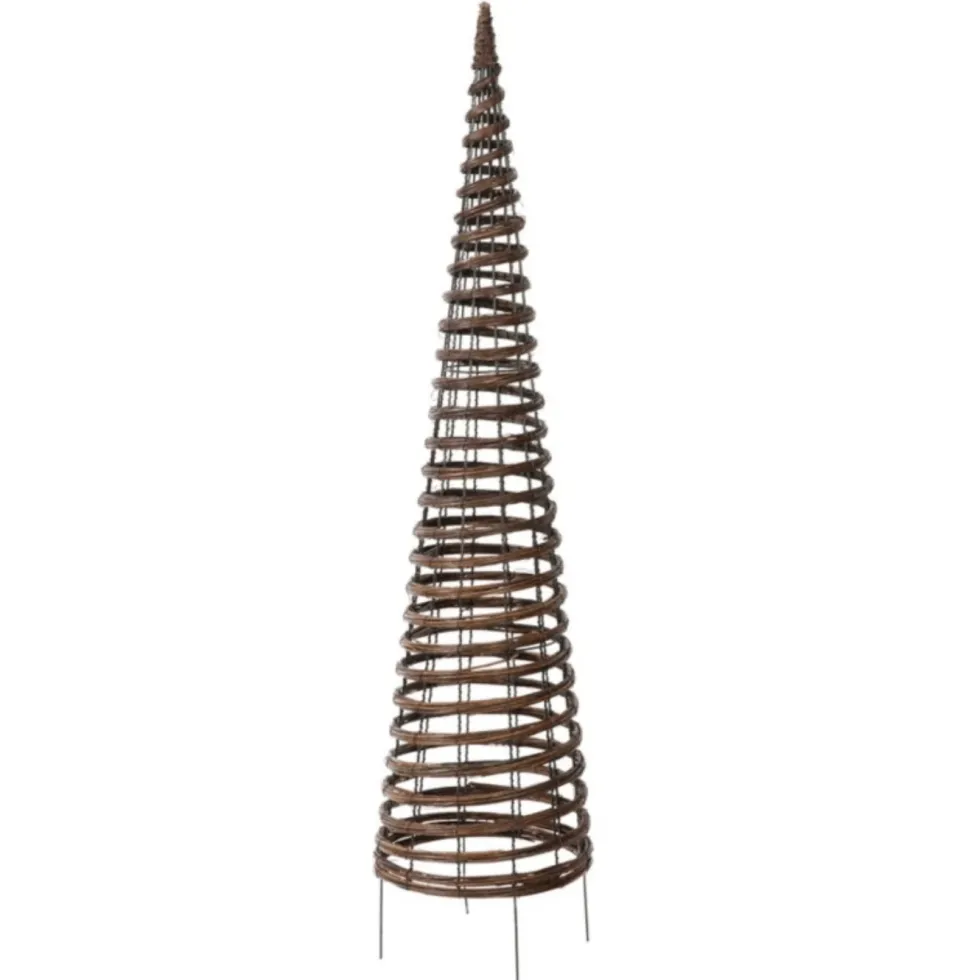 Tuteur colonne pyramide en métal et osier marron Nortène - Ø 30 x H 130 cm