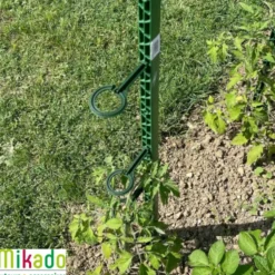 Tuteur à tomate avec 4 attaches coloris vert - 180 cm