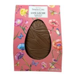 Œuf en chocolat au lait dans boite fleurie rose Simon Coll - 150 g