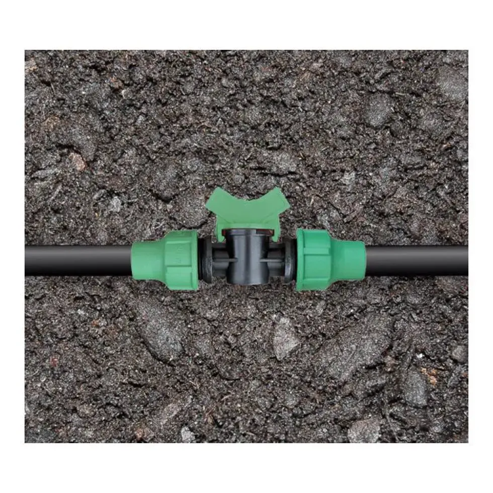 Vanne d'arrêt d'eau avec bague de serrage D 16 mm