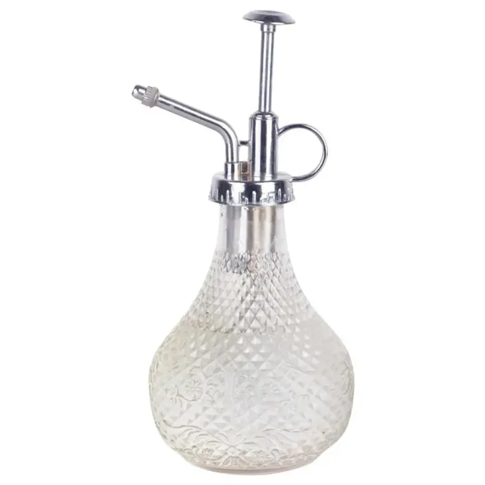 Vaporisateur en verre clouté transparent - Ø 9,5 x H 20 cm