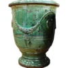 Vase Anduze patine émeraude en terre cuite émaillée H 55 x Ø 45 cm