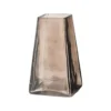 Vase carré en verre fumé gris - Ø 15,5 x H 30 cm