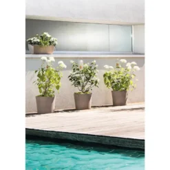 Vase Cilindrico Gris grafite en terre cuite D30 x H25,8