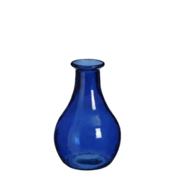 Vase coloris bleu en verre recyclé Qin - Ø 20 cm