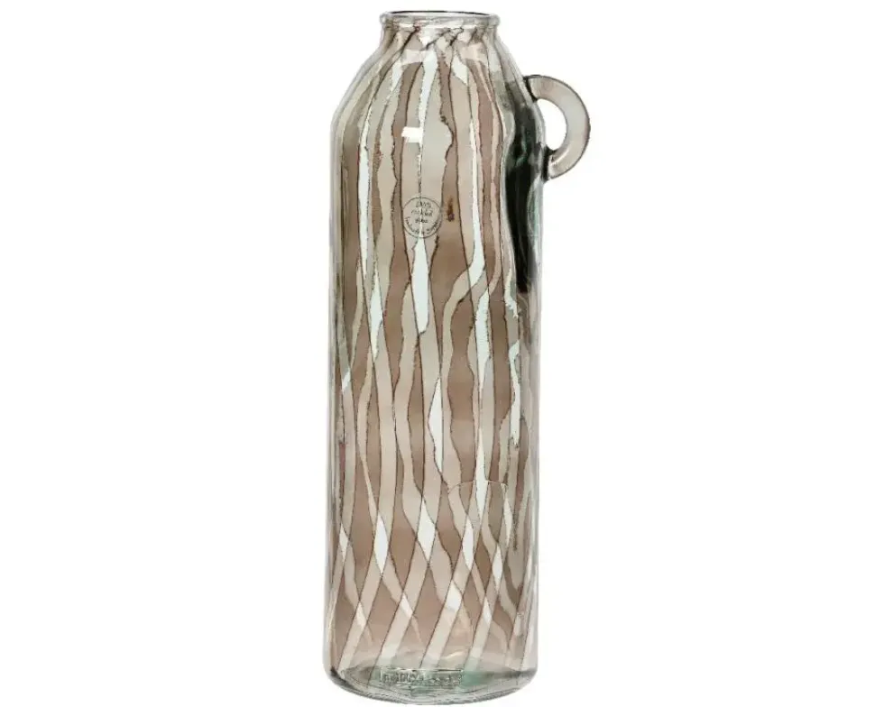 Vase coloris marron en verre recyclé - Ø 17 cm
