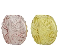 Vase en verre coloré forme fleur - 20 x 11 x 18 cm