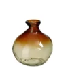 Vase en verre recyclé marron Organic - Ø 16,5 x H 18 cm