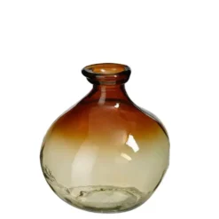 Vase en verre recyclé marron Organic - Ø 16,5 x H 18 cm