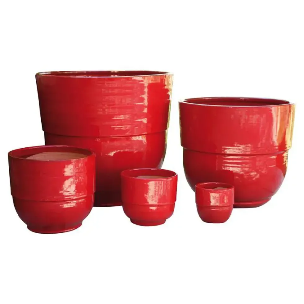 Vase Rebord coquelicot H 19 x Ø 21 cm