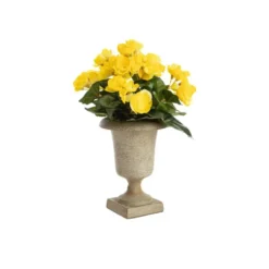 Vase vert forme Médicis sur pied - 15 x 15 x 19 cm