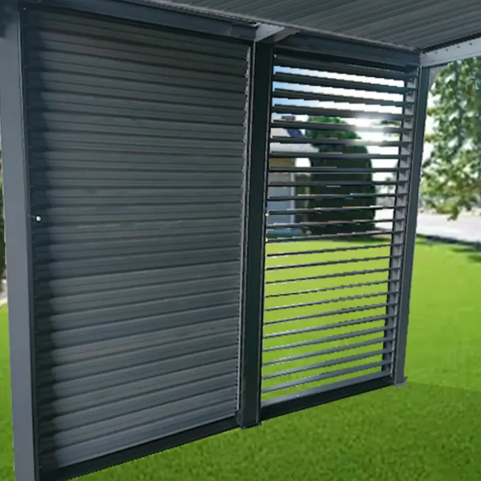 Ventelles pour pergola 3630 BI/PER 2430 BI coloris gris en aluminium - 2,19 x 2,8 m