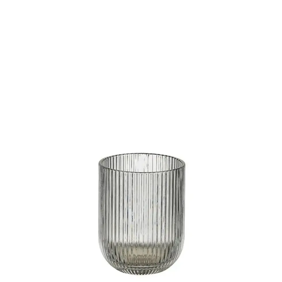 Verre à eau en verre cannelé Merlot - Ø 9,5 x H 7,5 cm