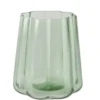 Verre à eau vert en verre transparent Floral - Ø 8,4 x H 8,7 cm