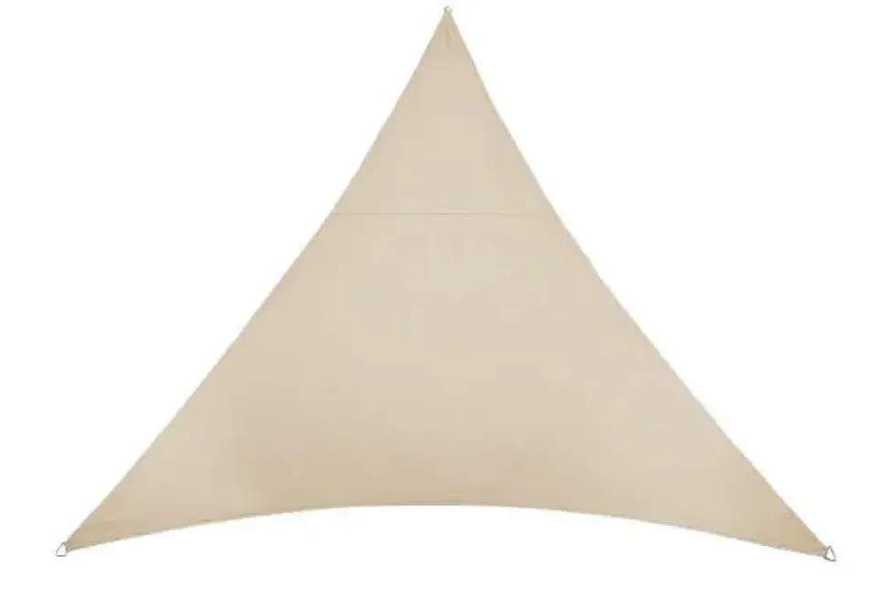 Voile d'ombrage triangulaire Rivage coloris beige - 3,6 x 3,6 m