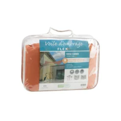 Voile ombrage camel 3,6 m carré extensible
